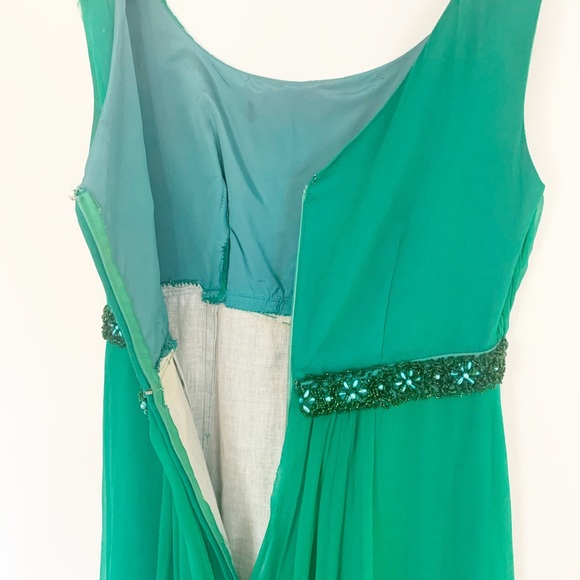 Vintage Green 60’s Formal Gown Prom Dress Elegant - Picture 9 of 13